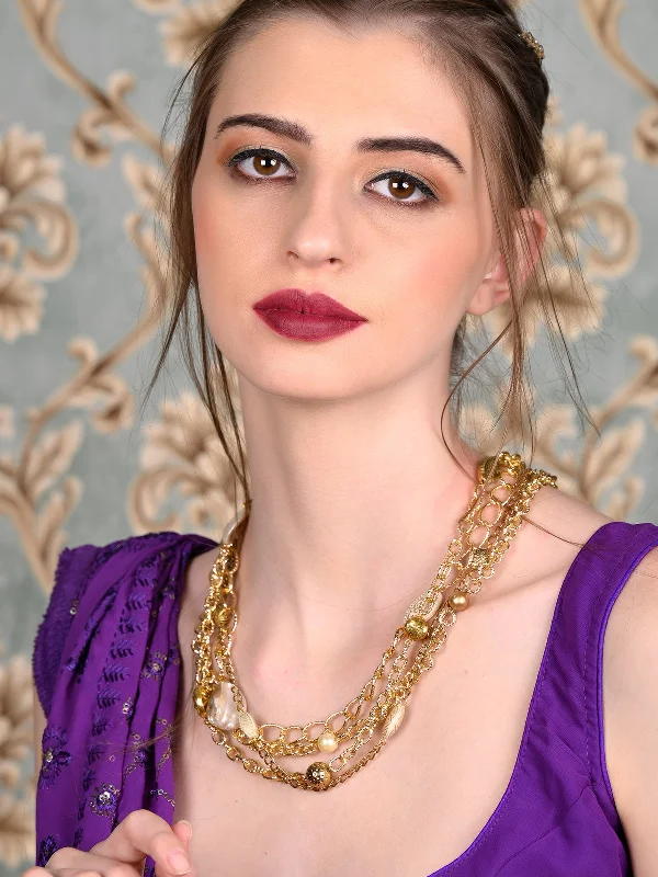 Bestselling Jewelry At Special Promotional Rates Odette Women Artificial Gold Long Necklace Set Bestselling Jewelry At Special Promotional Rates Odette Women Artificial Gold Long Necklace Set