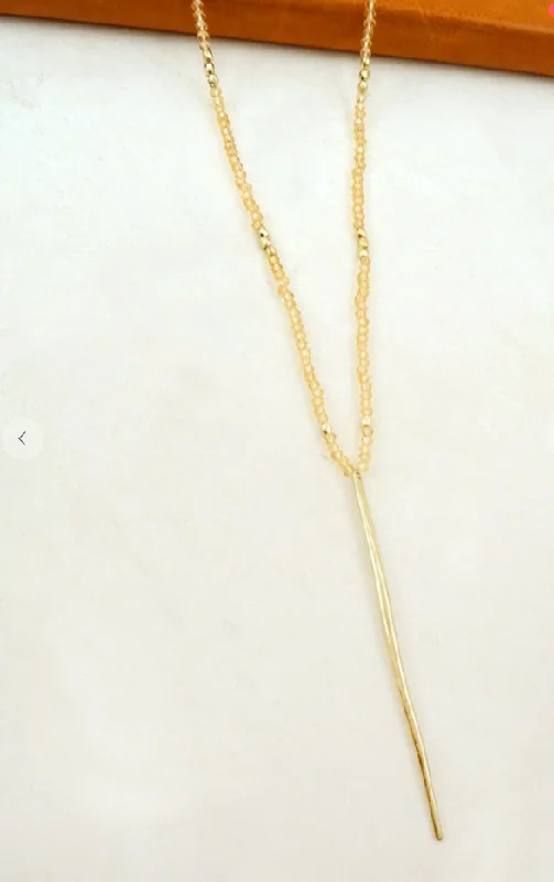 Modern Jewelry At Exclusive Discounts – Shop Today Bead Necklace W/Long Metal Bar - 2 Colors Modern Jewelry At Exclusive Discounts – Shop Today Bead Necklace W/Long Metal Bar - 2 Colors