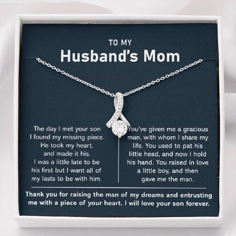 Fashion-Forward Geometric Jewelry For Contemporary Style To My Husband's Mom - Thank You For Raising The Man Of My Dreams - Gift for Mother In Law Necklace Fashion-Forward Geometric Jewelry For Contemporary Style To My Husband's Mom - Thank You For Raising The Man Of My Dreams - Gift for Mother In Law Necklace