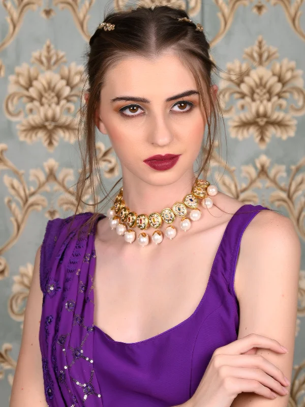 Luxury Meets Affordability – Jewelry Sale Now Live Odette Women Faux Stones And Pearls Studded Choker Necklace Set Luxury Meets Affordability – Jewelry Sale Now Live Odette Women Faux Stones And Pearls Studded Choker Necklace Set