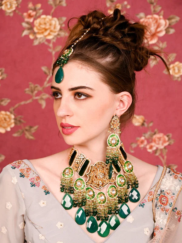 Limited-Stock Jewelry Sale – Shop Before It's Gone Odette Women Green Bridal Double Sided Choker Necklace Set Limited-Stock Jewelry Sale – Shop Before It's Gone Odette Women Green Bridal Double Sided Choker Necklace Set