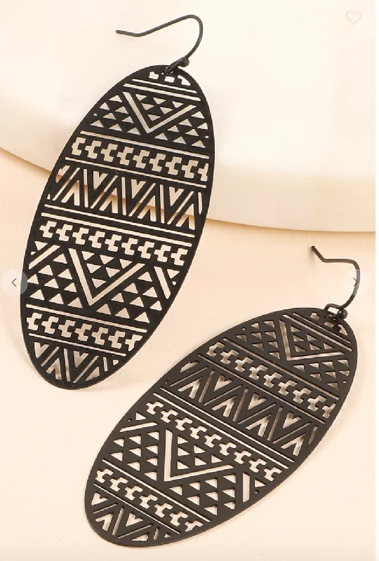 Luxury Jewelry At Unbeatable Discounts Laser Cut Oval Dangle Earrings - 2 Colors