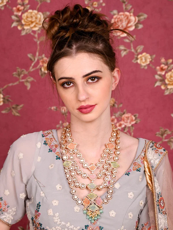 Luxury Meets Affordability – Jewelry Sale Live Now Odette Women Layered Bridal Long Rani Haar Necklace Set