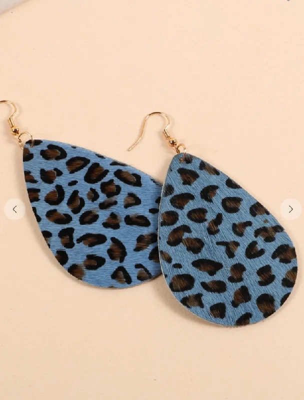 Affordable Luxury Jewelry For Every Occasion Leopard Print Tear Drop Calf Hair/Leather Earring - 2 Colors Affordable Luxury Jewelry For Every Occasion Leopard Print Tear Drop Calf Hair/Leather Earring - 2 Colors