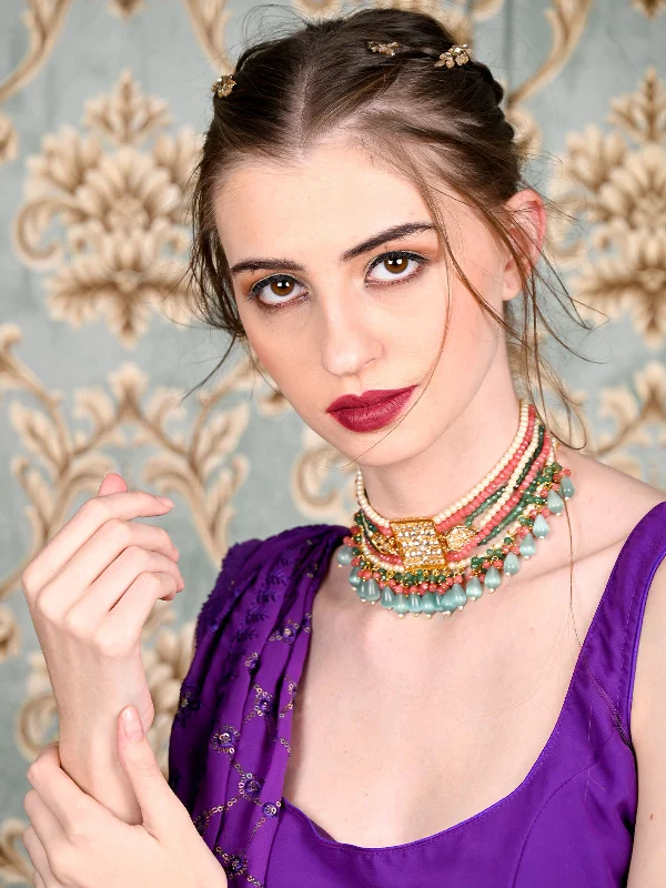 Personalized Jewelry At Special Discount Rates Odette Women Multicolored Statement Choker Set Personalized Jewelry At Special Discount Rates Odette Women Multicolored Statement Choker Set