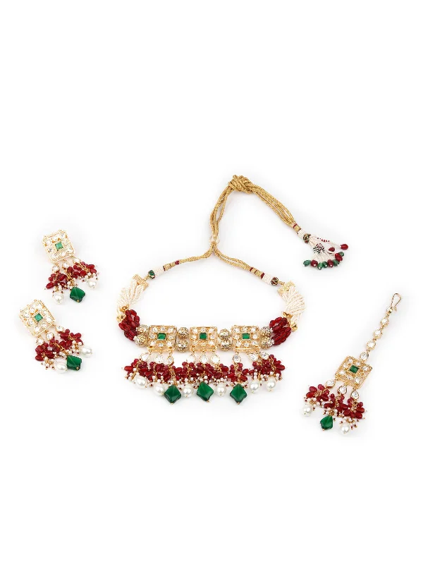 Unmissable Discounts On Timeless Jewelry Pieces Odette Women Multicolored Stone Studded Choker Necklace Set Unmissable Discounts On Timeless Jewelry Pieces Odette Women Multicolored Stone Studded Choker Necklace Set