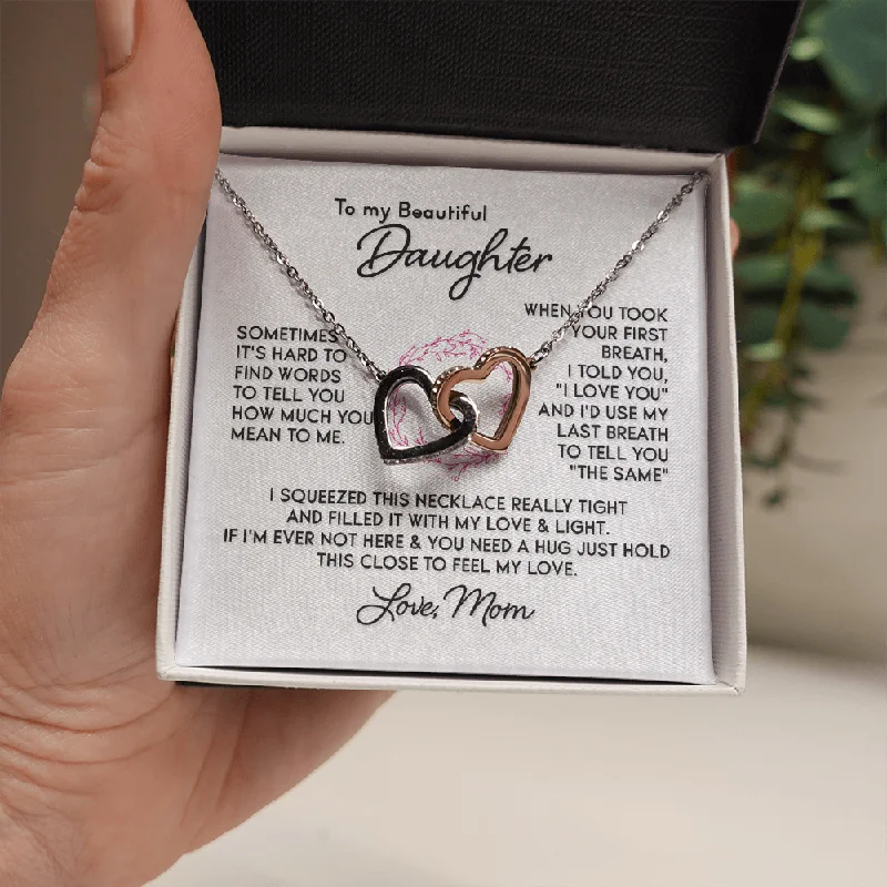 Personalized Jewelry At Special Discount Rates To My Beautiful Daughter Hearts Necklace Special Gift For Daughter From Mom Personalized Jewelry At Special Discount Rates To My Beautiful Daughter Hearts Necklace Special Gift For Daughter From Mom