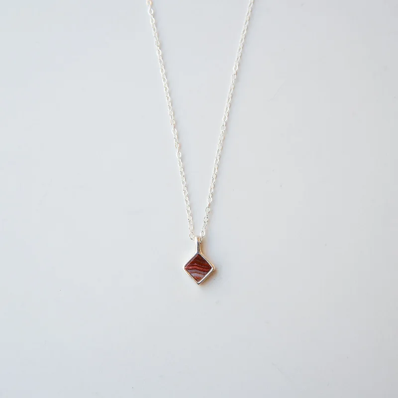 Discounted Jewelry For A Glamorous Look Red Lace Agate Mesa Necklace in Silver