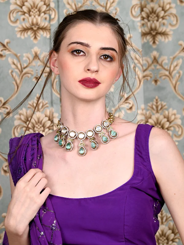 Bold And Beautiful Jewelry Now At Irresistible Prices Odette Women Royal Choker Set With Dangling Drop Details Bold And Beautiful Jewelry Now At Irresistible Prices Odette Women Royal Choker Set With Dangling Drop Details
