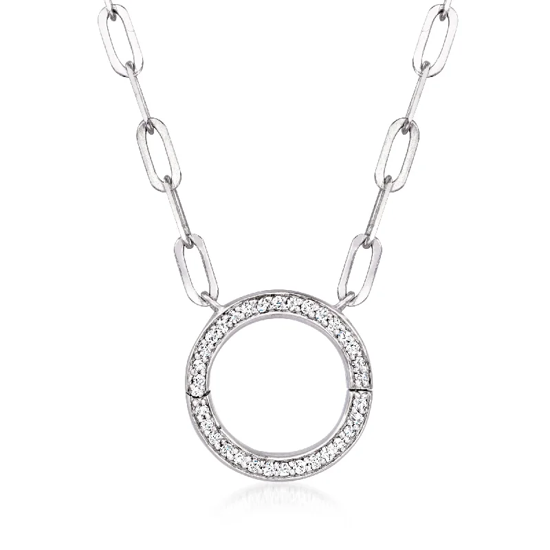 RS Pure by Ross-Simons Diamond Charm-Compatible Circle Necklace in Sterling Silver