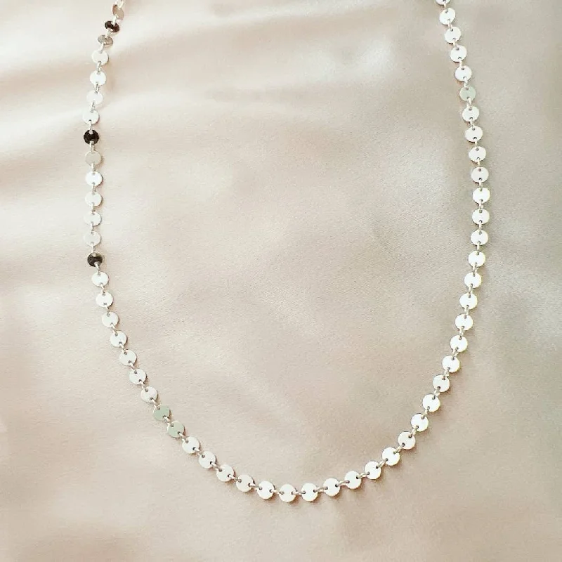 Elegant Rose Gold Jewelry For A Stylish Touch Sterling Silver Luxe Sequin Disc Chain Necklace Elegant Rose Gold Jewelry For A Stylish Touch Sterling Silver Luxe Sequin Disc Chain Necklace