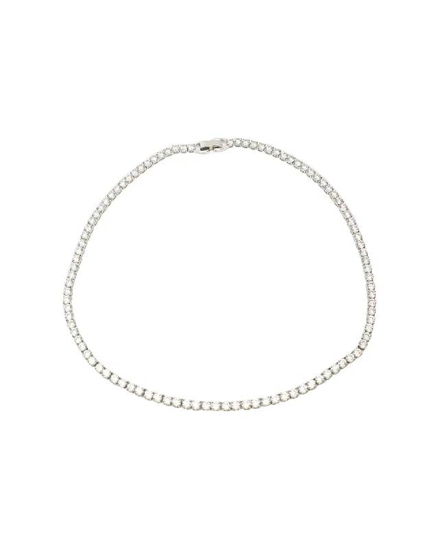 Swarovski Matrix Tennis Necklace in Silver Metal