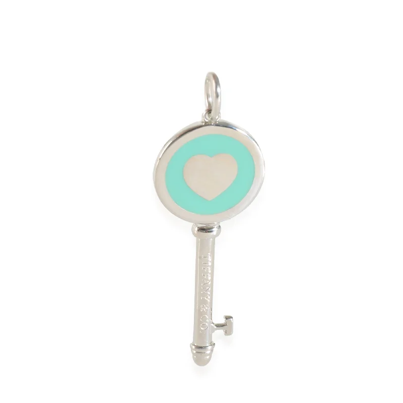 Tiffany & Co. Blue Enamel Key Pendant in Sterling Silver