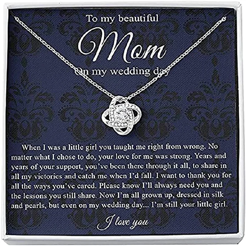 Affordable Glamour – Premium Jewelry At Special Prices Wedding Necklace Gift Love Knot Necklace To Mom On My Wedding Day Mother Of The Bride Gift From Daughter Mother Of