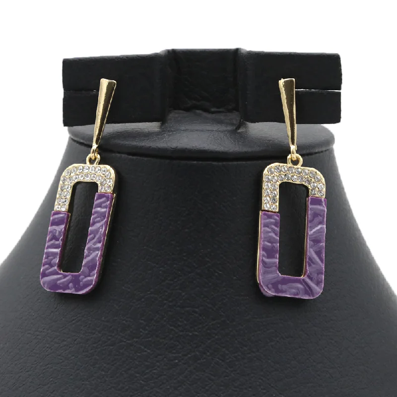 Elegant Rose Gold Jewelry For A Stylish Touch Women's Earings - Purple