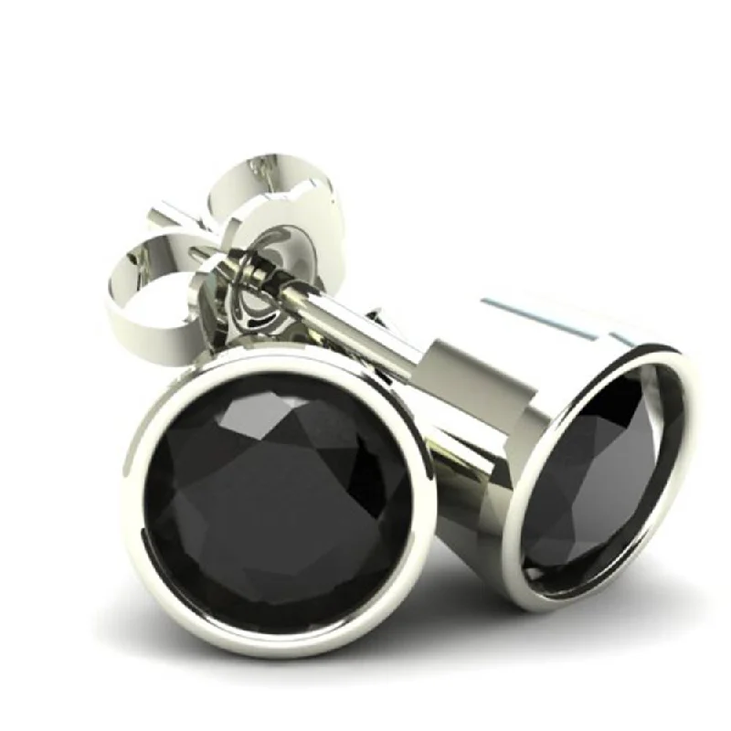 Don't Miss Out On Jaw-Dropping Jewelry Discounts 1.25Ct Round Brilliant Cut Heat Treated Black Diamond Stud Earrings in 14K Gold Round Bezel Setting Don't Miss Out On Jaw-Dropping Jewelry Discounts 1.25Ct Round Brilliant Cut Heat Treated Black Diamond Stud Earrings in 14K Gold Round Bezel Setting