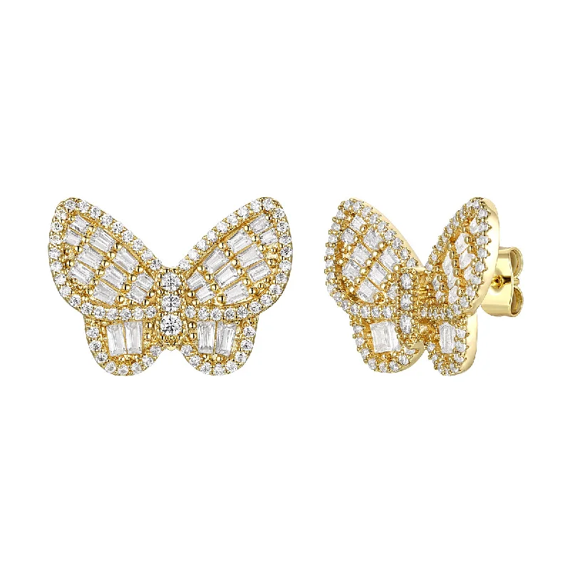 Handcrafted Jewelry Sale – Unique Designs At Low Prices 14k Gold Plated Sterling Silver With Diamond Cubic Zirconia Clusters Butterfly Stud Earrings Handcrafted Jewelry Sale – Unique Designs At Low Prices 14k Gold Plated Sterling Silver With Diamond Cubic Zirconia Clusters Butterfly Stud Earrings