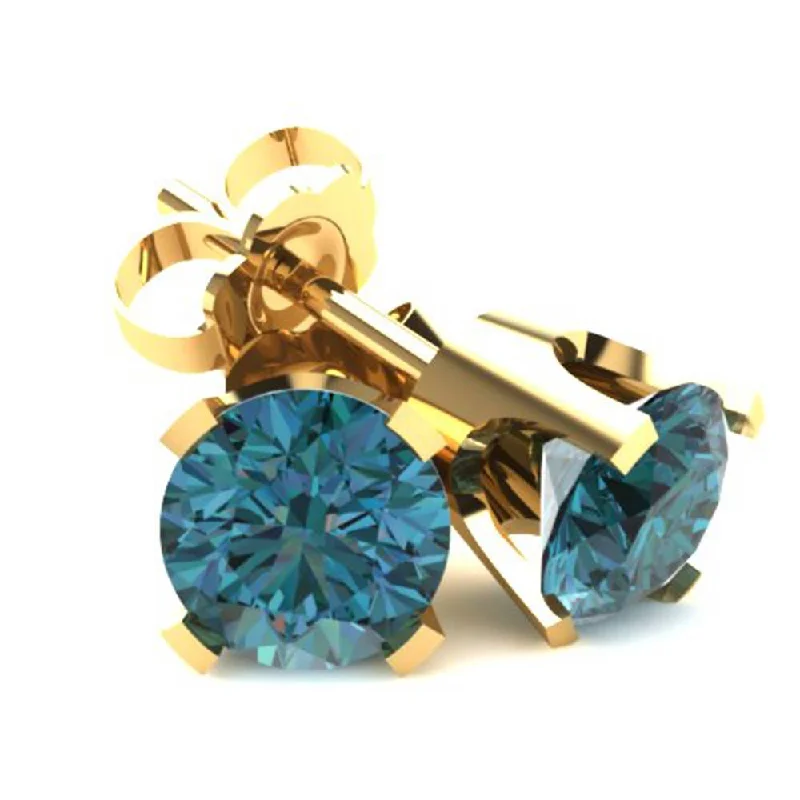 Big Discounts On Elegant Jewelry Collections .20Ct Round Brilliant Cut Heat Treated Blue Diamond Stud Earrings in 14K Gold Classic Setting Big Discounts On Elegant Jewelry Collections .20Ct Round Brilliant Cut Heat Treated Blue Diamond Stud Earrings in 14K Gold Classic Setting