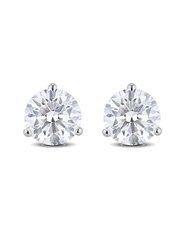 High-Quality Gemstone Jewelry For Special Occasions 4.00 Carat Tdw Lab-Grown Diamond Three Prong Martini Stud Earrings High-Quality Gemstone Jewelry For Special Occasions 4.00 Carat Tdw Lab-Grown Diamond Three Prong Martini Stud Earrings