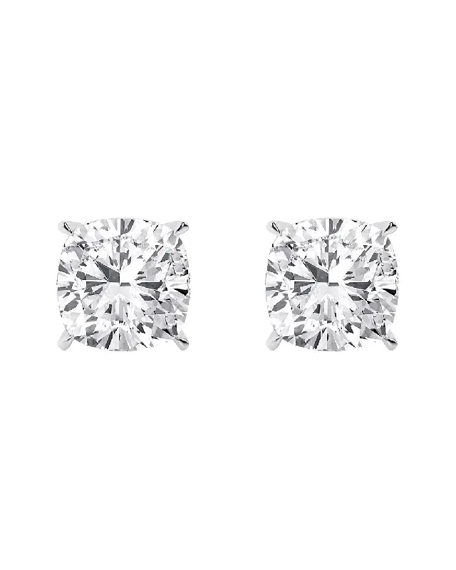 Upgrade Your Jewelry Collection For Less 4 Carat Cushion Cut Diamond Stud Earrings