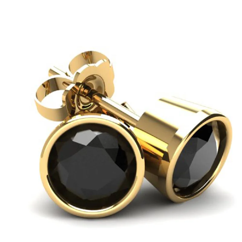 Last Chance To Shop High-End Jewelry At Markdown Prices .40Ct Round Brilliant Cut Heat Treated Black Diamond Stud Earrings in 14K Gold Round Bezel Setting Last Chance To Shop High-End Jewelry At Markdown Prices .40Ct Round Brilliant Cut Heat Treated Black Diamond Stud Earrings in 14K Gold Round Bezel Setting
