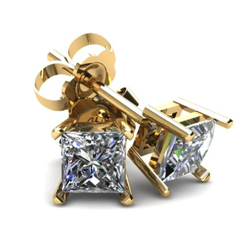 Affordable Elegance – Special Jewelry Sale Now Live .50Ct Quality Square Princess Cut Natural Diamond Stud Earrings in 14K Gold Basket Setting Affordable Elegance – Special Jewelry Sale Now Live .50Ct Quality Square Princess Cut Natural Diamond Stud Earrings in 14K Gold Basket Setting