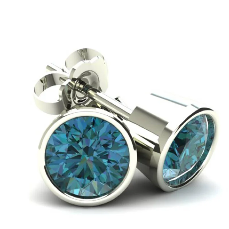 The Perfect Accessory For Less – Jewelry Sale Live .50Ct Round Brilliant Cut Heat Treated Blue Diamond Stud Earrings in 14K Gold Round Bezel Setting The Perfect Accessory For Less – Jewelry Sale Live .50Ct Round Brilliant Cut Heat Treated Blue Diamond Stud Earrings in 14K Gold Round Bezel Setting