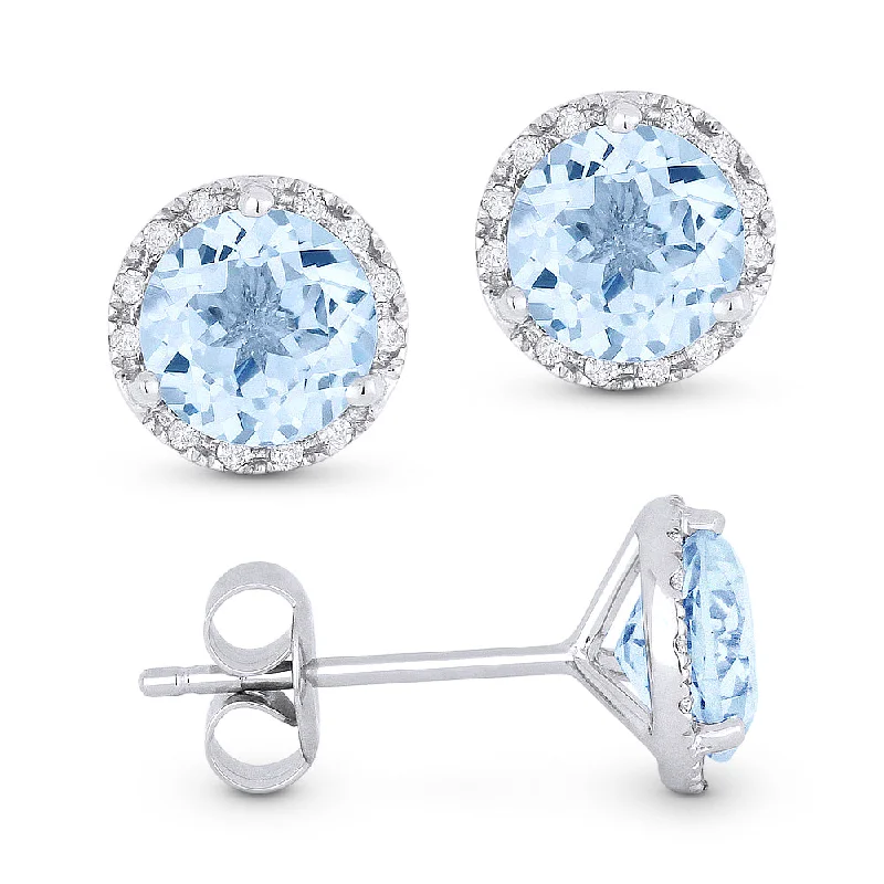 Limited-Stock Jewelry Sale – Once It's Gone, It's Gone 6Mm 2.01Ct Aquamarine Stud Earrings In 14K White Gold Limited-Stock Jewelry Sale – Once It's Gone, It's Gone 6Mm 2.01Ct Aquamarine Stud Earrings In 14K White Gold