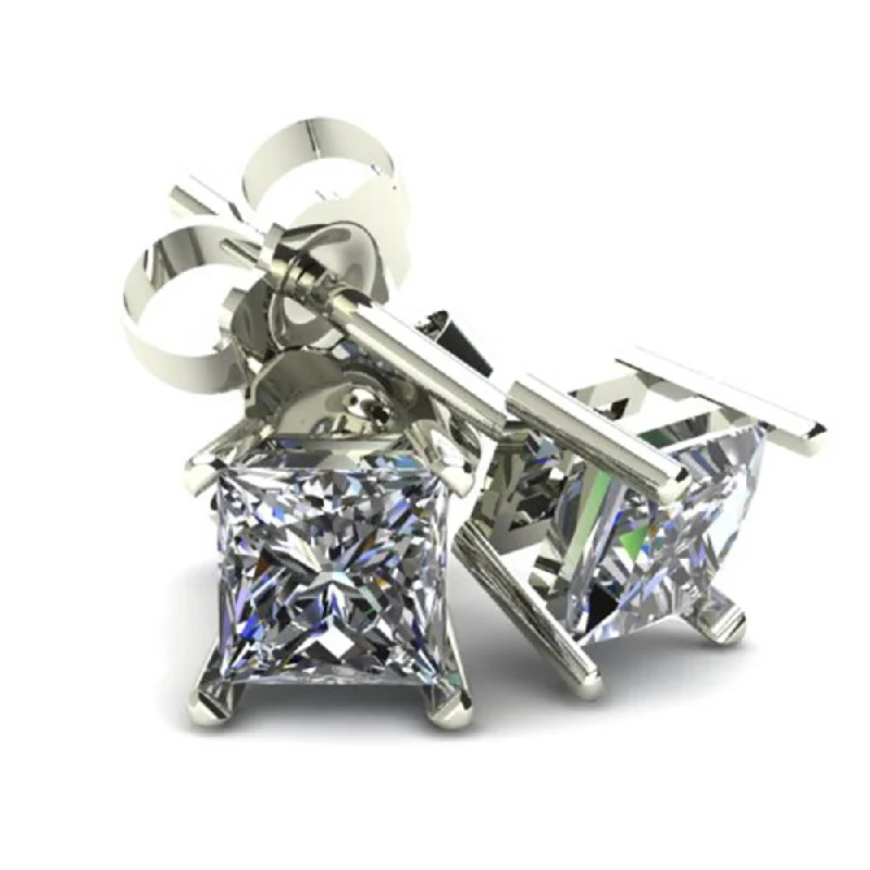 Shop Signature Jewelry Styles At Exclusive Prices .75Ct Quality Square Princess Cut Natural Diamond Stud Earrings in 14K Gold Basket Setting Shop Signature Jewelry Styles At Exclusive Prices .75Ct Quality Square Princess Cut Natural Diamond Stud Earrings in 14K Gold Basket Setting