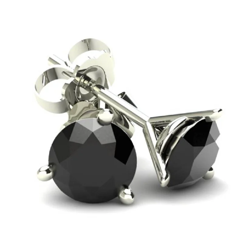 Timeless Jewelry Styles At Wallet-Friendly Prices .75Ct Round Brilliant Cut Heat Treated Black Diamond Stud Earrings in 14K Gold Martini Setting Timeless Jewelry Styles At Wallet-Friendly Prices .75Ct Round Brilliant Cut Heat Treated Black Diamond Stud Earrings in 14K Gold Martini Setting
