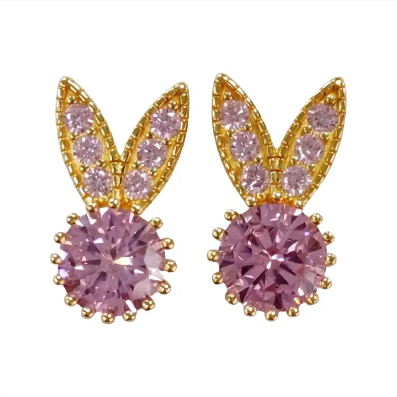 High-Quality Jewelry At A Fraction Of The Cost Bunny Stud Earrings In Pink