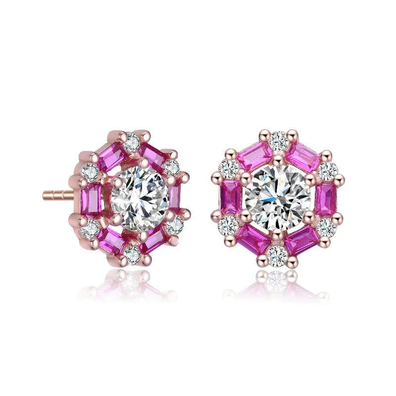 Holiday Jewelry Sale – Perfect Gifts At Great Prices Ga Sterling Silver With Rose Gold Plated Round And Baguette Cubic Zirconia Stud Earrings Holiday Jewelry Sale – Perfect Gifts At Great Prices Ga Sterling Silver With Rose Gold Plated Round And Baguette Cubic Zirconia Stud Earrings