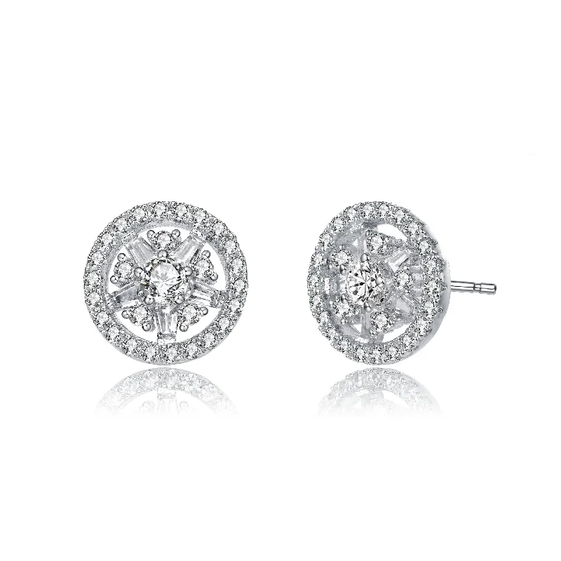 Seasonal Jewelry Deals – Elevate Your Style GENEVIVE Sterling Silver Cubic Zirconia Framed Stud Earrings Seasonal Jewelry Deals – Elevate Your Style GENEVIVE Sterling Silver Cubic Zirconia Framed Stud Earrings