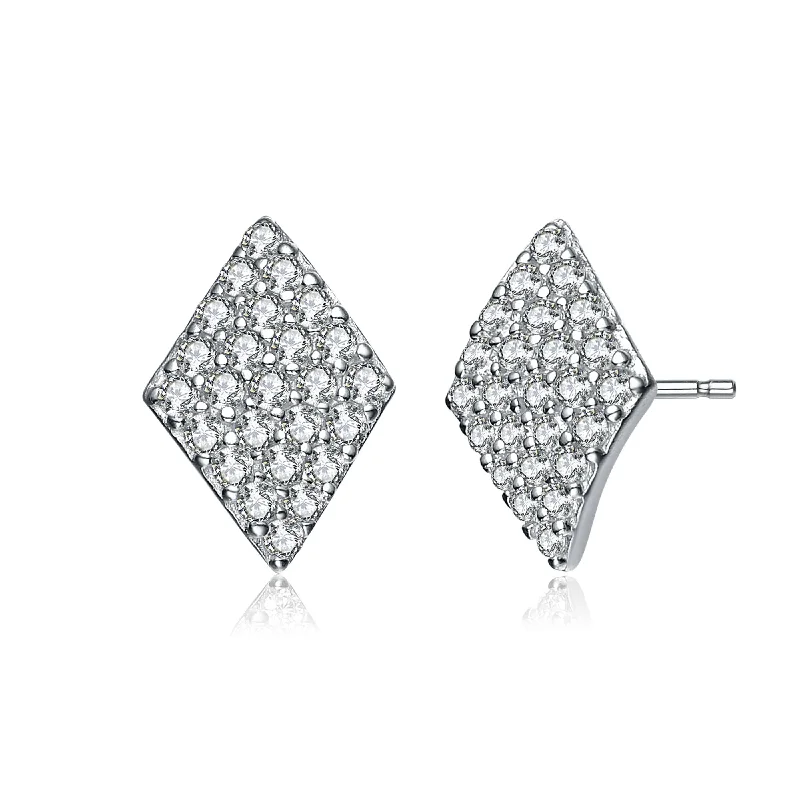 Special Deals On Handcrafted And Designer Jewelry GENEVIVE Sterling Silver Cubic Zirconia Kite Stud Earrings Special Deals On Handcrafted And Designer Jewelry GENEVIVE Sterling Silver Cubic Zirconia Kite Stud Earrings