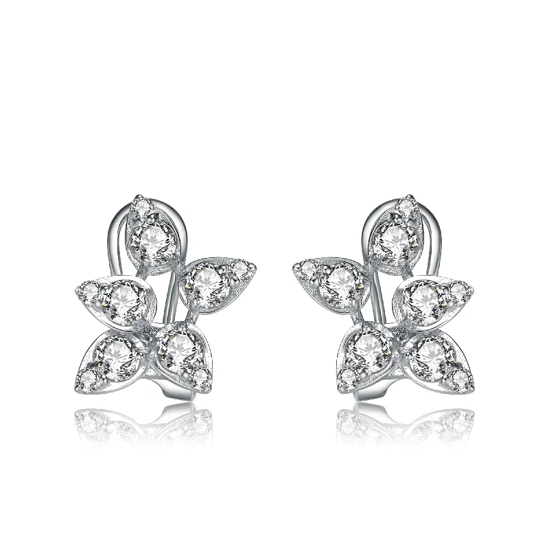 Limited-Time Offer On Premium Jewelry Collections GENEVIVE Sterling Silver Cubic Zirconia Leaf Stud Earrings Limited-Time Offer On Premium Jewelry Collections GENEVIVE Sterling Silver Cubic Zirconia Leaf Stud Earrings