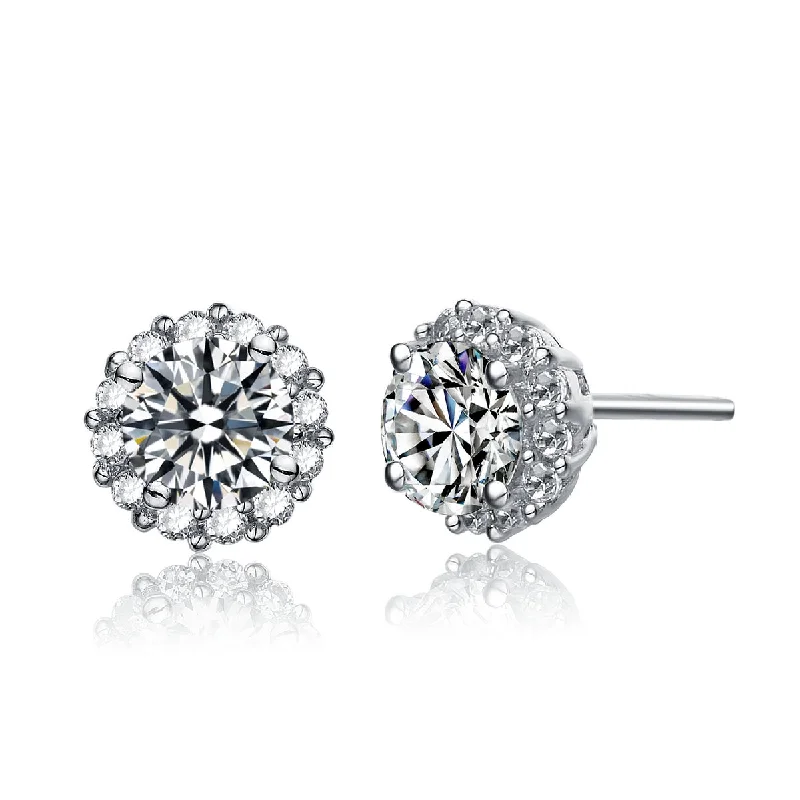 Last Chance To Shop High-End Jewelry At Markdown Prices GENEVIVE Sterling Silver Cubic Zirconia Round Stud Earrings Last Chance To Shop High-End Jewelry At Markdown Prices GENEVIVE Sterling Silver Cubic Zirconia Round Stud Earrings