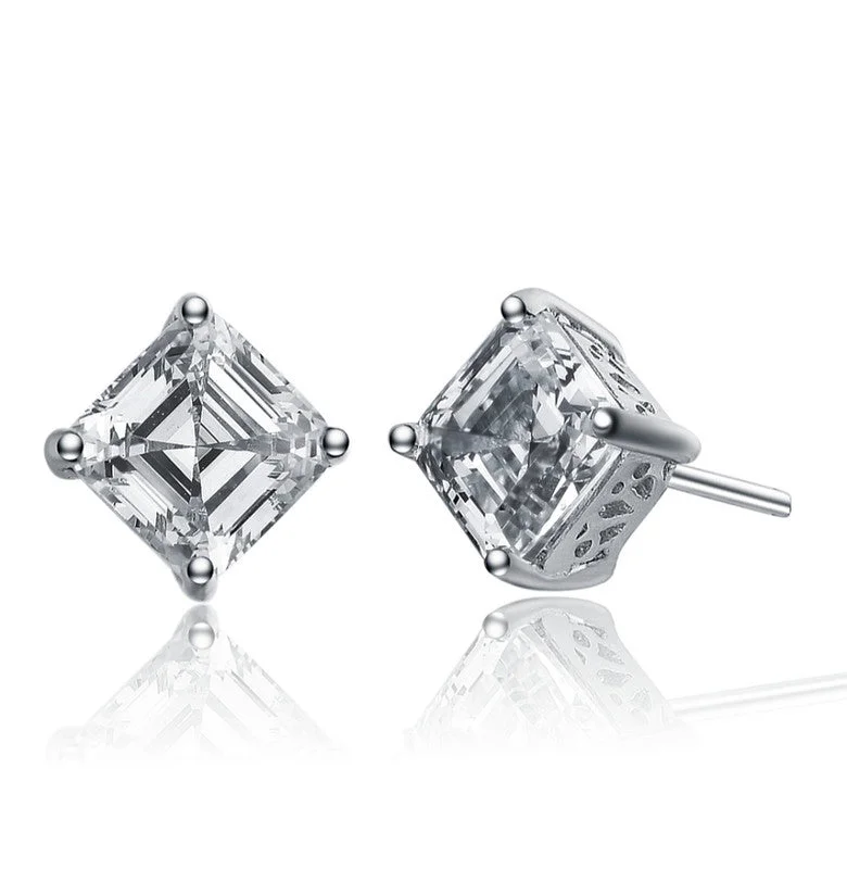 Personalized Jewelry Sale – Unique Pieces At Great Prices GENEVIVE Sterling Silver Cubic Zirconia Square Stud Earrings Personalized Jewelry Sale – Unique Pieces At Great Prices GENEVIVE Sterling Silver Cubic Zirconia Square Stud Earrings