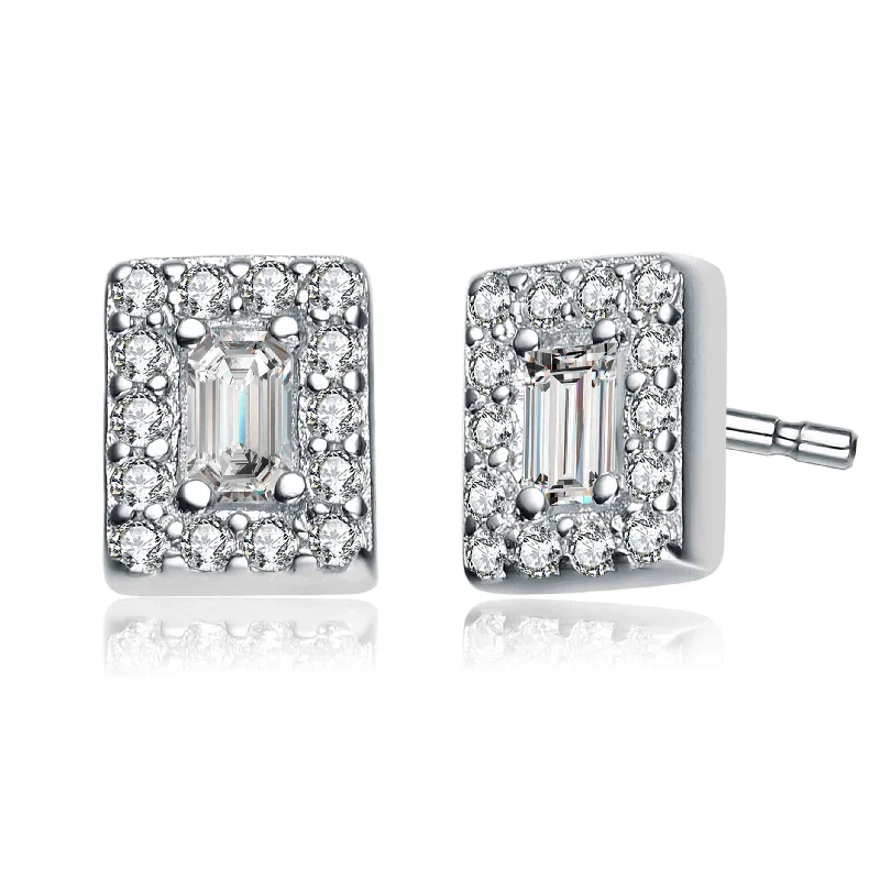 Trending Jewelry Now Available At Exclusive Prices GENEVIVE Sterling Silver Cubic Zirconia Square Stud Earrings Trending Jewelry Now Available At Exclusive Prices GENEVIVE Sterling Silver Cubic Zirconia Square Stud Earrings