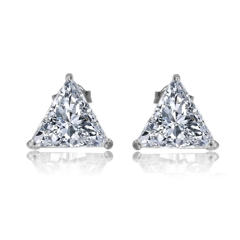 Modern Jewelry At Exclusive Discounts – Shop Today GENEVIVE Sterling Silver Cubic Zirconia Triangle Stud Earrings Modern Jewelry At Exclusive Discounts – Shop Today GENEVIVE Sterling Silver Cubic Zirconia Triangle Stud Earrings