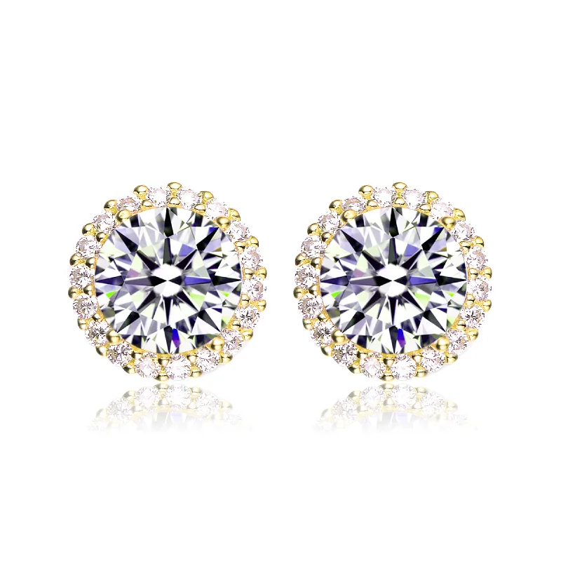 Dainty And Elegant Jewelry Now At Reduced Prices GENEVIVE Sterling Silver Gold Plated Cubic Zirconia Button Stud Earrings Dainty And Elegant Jewelry Now At Reduced Prices GENEVIVE Sterling Silver Gold Plated Cubic Zirconia Button Stud Earrings