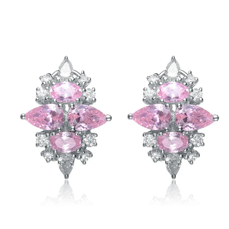 Flash Sale On Stunning Jewelry – Don't Miss Out GENEVIVE Sterling Silver Pink Cubic Zirconia Stud Earrings Flash Sale On Stunning Jewelry – Don't Miss Out GENEVIVE Sterling Silver Pink Cubic Zirconia Stud Earrings