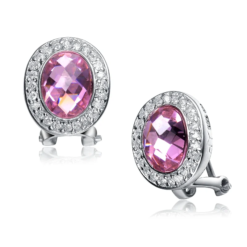 Affordable Glamour – Premium Jewelry At Special Prices GENEVIVE Sterling Silver Pink Cubic Zirconia Stud Earrings Affordable Glamour – Premium Jewelry At Special Prices GENEVIVE Sterling Silver Pink Cubic Zirconia Stud Earrings