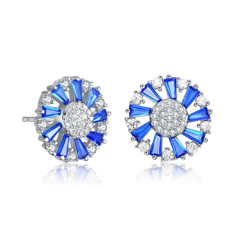 Bold And Beautiful Jewelry Now At Irresistible Prices GENEVIVE Sterling Silver Sapphire Cubic Zirconia Stud Earrings Bold And Beautiful Jewelry Now At Irresistible Prices GENEVIVE Sterling Silver Sapphire Cubic Zirconia Stud Earrings