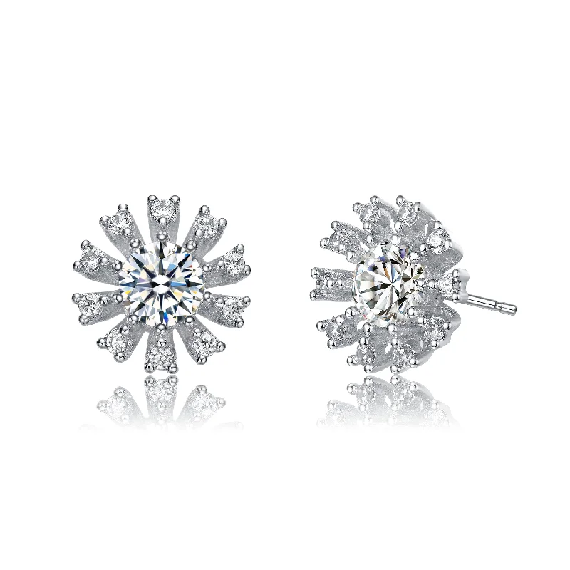Bestselling Jewelry At Special Promotional Rates GENEVIVE Sterlling Silver Cubic Zirconia Flower Stud Earrings Bestselling Jewelry At Special Promotional Rates GENEVIVE Sterlling Silver Cubic Zirconia Flower Stud Earrings