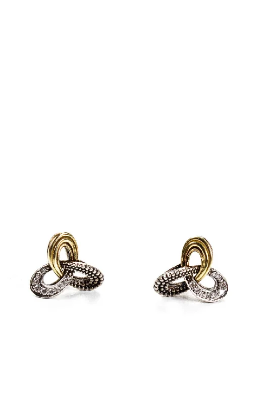 Elegant Jewelry Pieces At Unbelievable Prices Lagos Womens Pirouette Caviar Triple Knot Pavè Diamond 18KT Yellow Gold Sterling Silver Stud Earrings Elegant Jewelry Pieces At Unbelievable Prices Lagos Womens Pirouette Caviar Triple Knot Pavè Diamond 18KT Yellow Gold Sterling Silver Stud Earrings