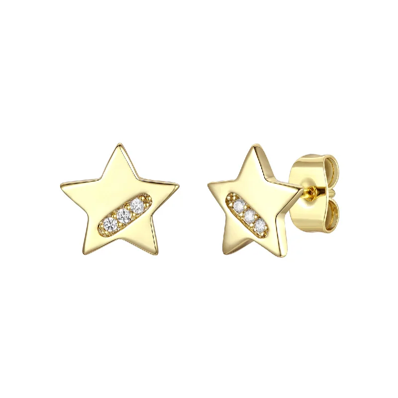 Unique Jewelry Designs Now At Discounted Rates Rg 14k Gold Plated with Diamond Cubic Zirconia Lucky Star Stud Earrings Unique Jewelry Designs Now At Discounted Rates Rg 14k Gold Plated with Diamond Cubic Zirconia Lucky Star Stud Earrings