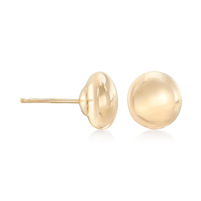 Shop Stylish Jewelry Now And Save Big Ross-Simons 8mm 14kt Yellow Gold Flattened Bead Stud Earrings Shop Stylish Jewelry Now And Save Big Ross-Simons 8mm 14kt Yellow Gold Flattened Bead Stud Earrings