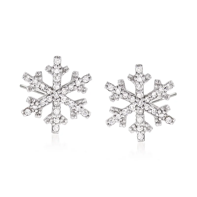 Chic, Trendy, And Affordable Jewelry Sale Ross-Simons Diamond Snowflake Stud Earrings in 14kt White Gold Chic, Trendy, And Affordable Jewelry Sale Ross-Simons Diamond Snowflake Stud Earrings in 14kt White Gold
