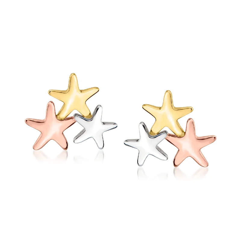 Grab Stylish Jewelry Before The Sale Ends Ross-Simons Italian 14kt Tri-Colored Gold Stars Stud Earrings Grab Stylish Jewelry Before The Sale Ends Ross-Simons Italian 14kt Tri-Colored Gold Stars Stud Earrings
