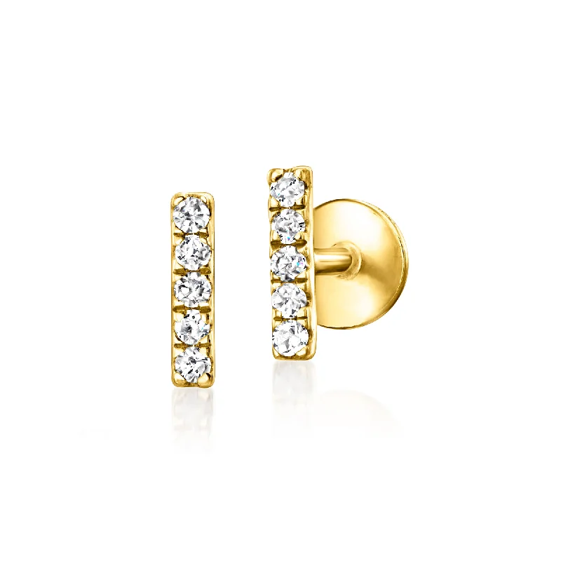 Exclusive Gemstone Jewelry Markdowns – Shop Now RS Pure by Ross-Simons Diamond-Accented Bar Flat-Back Stud Earrings in 14kt Yellow Gold Exclusive Gemstone Jewelry Markdowns – Shop Now RS Pure by Ross-Simons Diamond-Accented Bar Flat-Back Stud Earrings in 14kt Yellow Gold